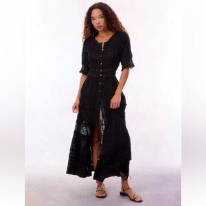 LoveShackFancy black crochet dress size medium